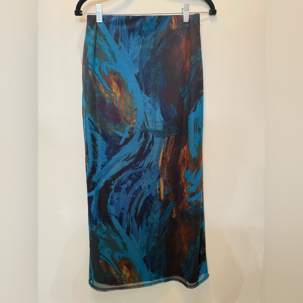 NWT Harlow‎ & Rose Two Piece Top and Skirt Set in Brown and Blue - Size M - Picture 10 of 12